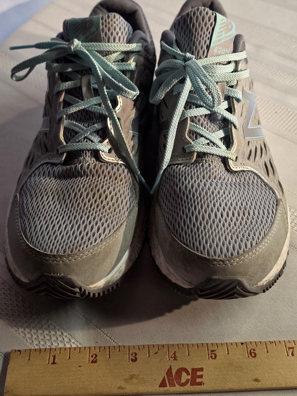 New Balance Women's Gray with Mint Athletic Running Shoes